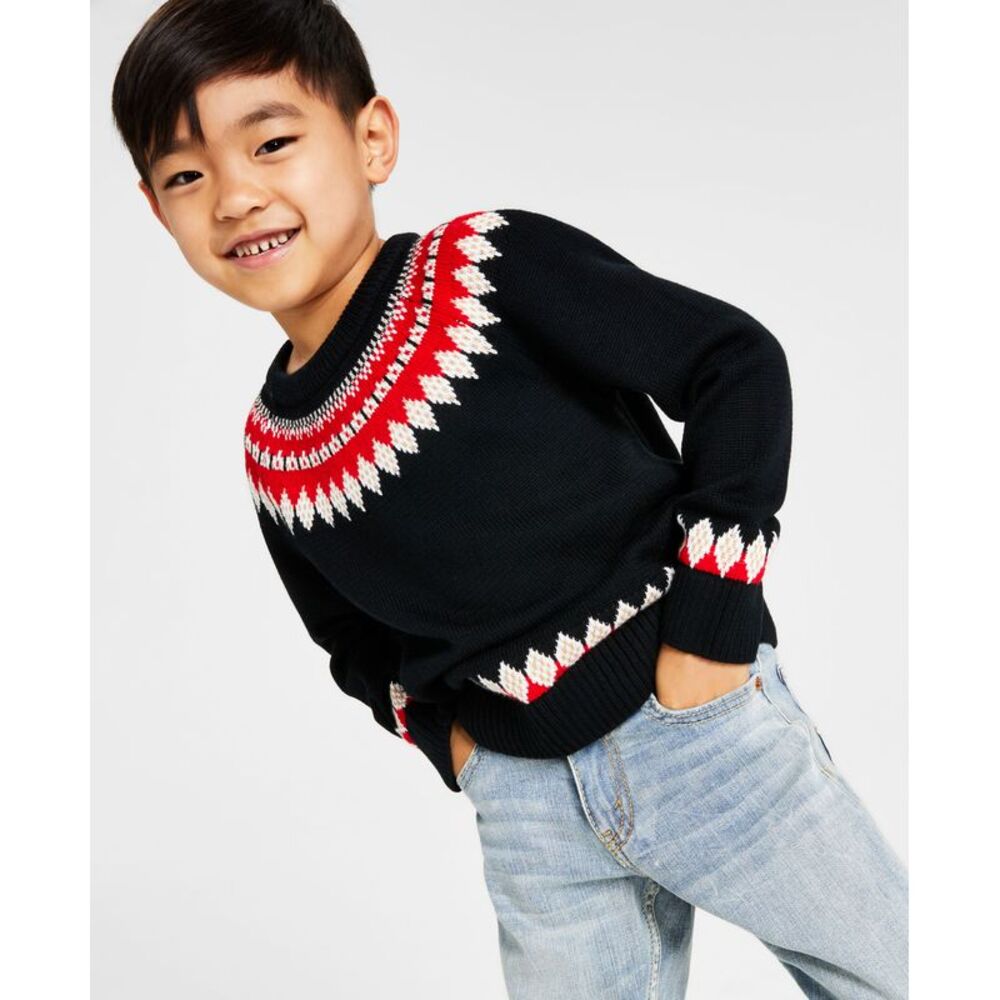 Charter Club Little Boys Fair Isle Mock Neck Holiday Sweater